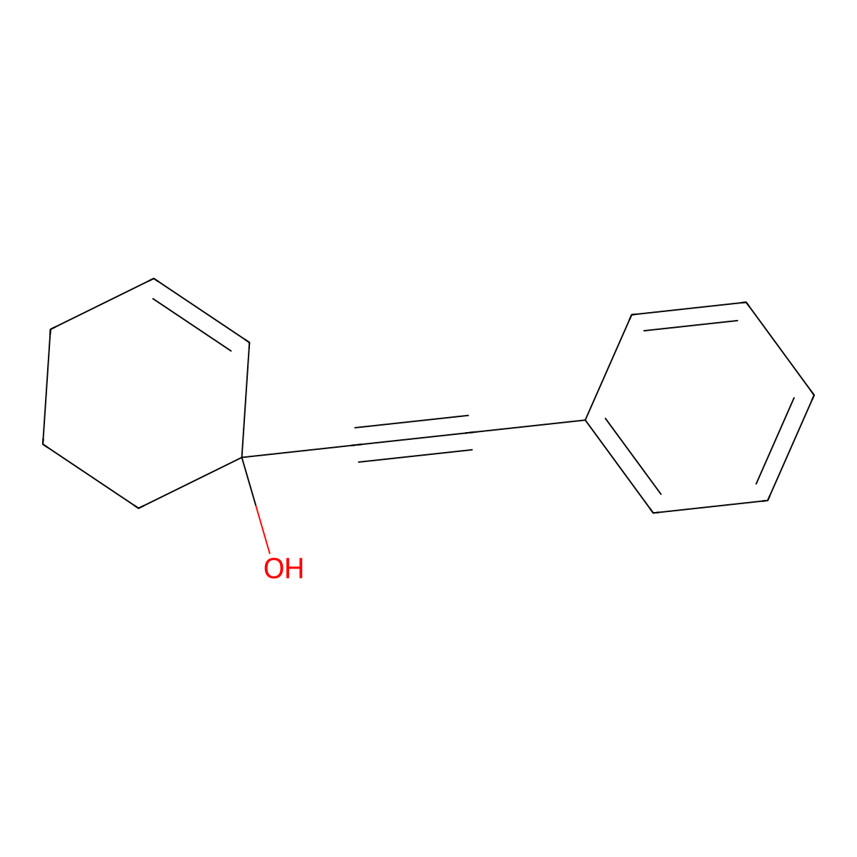 1-(2-Phenylethynyl)-2-cyclohexen-1-ol molecular structure, CAS 172363-25-6