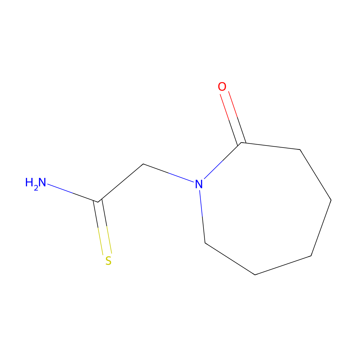 2-(2-Oxoazepan-1-yl)ethanethioamide molecular structure, CAS 172365-89-8