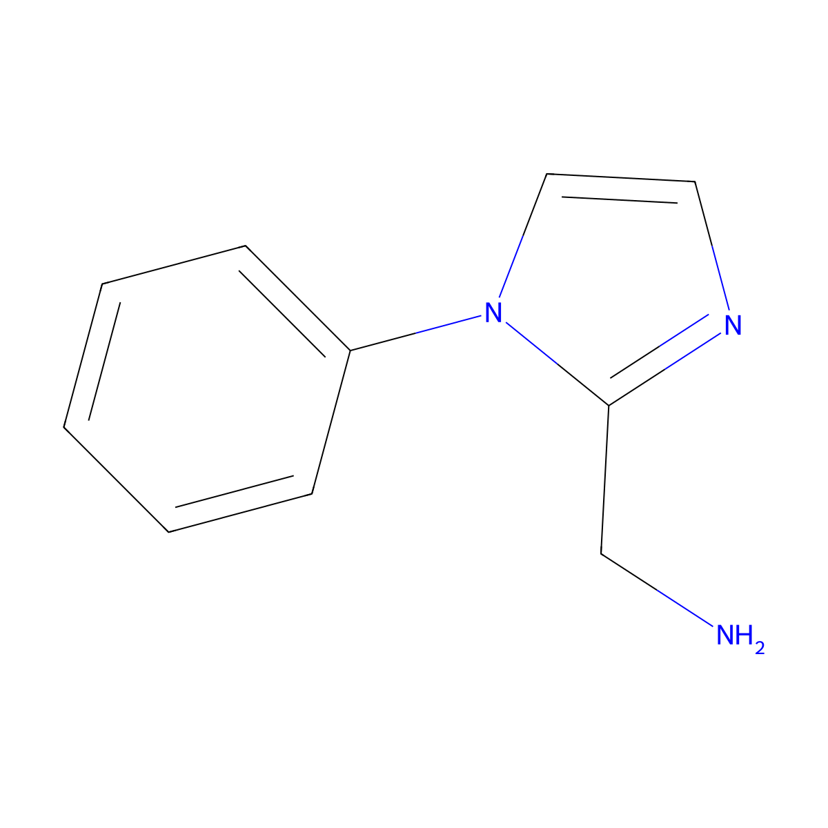(1-phenyl-1H-imidazol-2-yl)methanamine molecular structure, CAS 172370-38-6