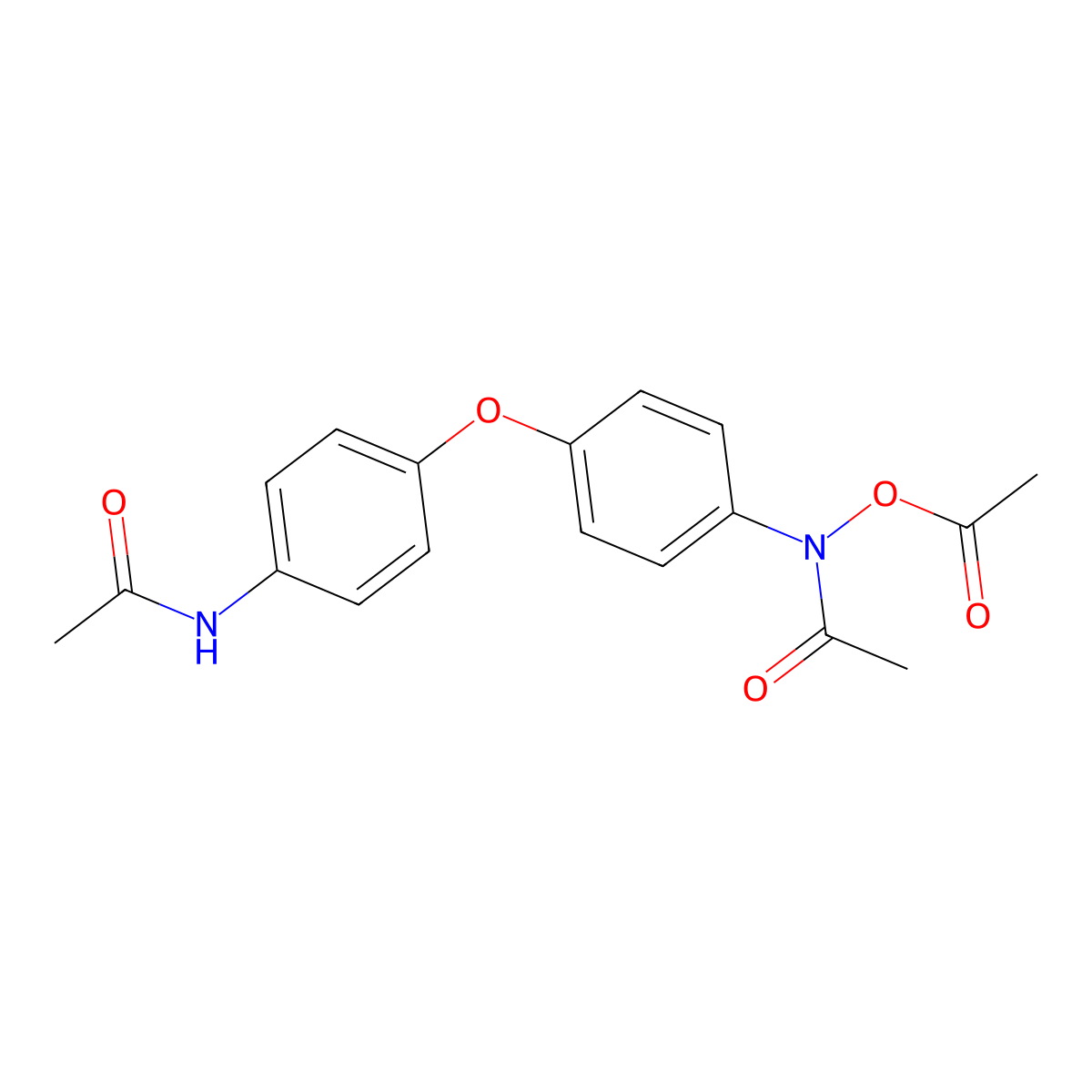 N-(4-(4-(Acetylamino)phenoxy)phenyl)-N-(acetyloxy)acetamide molecular structure, CAS 172374-60-6