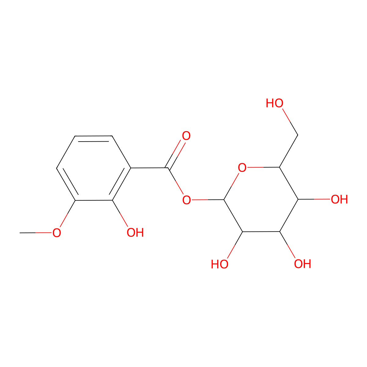 2-Hydroxy-3-methoxybenzoic acid glucose ester molecular structure, CAS 172377-87-6