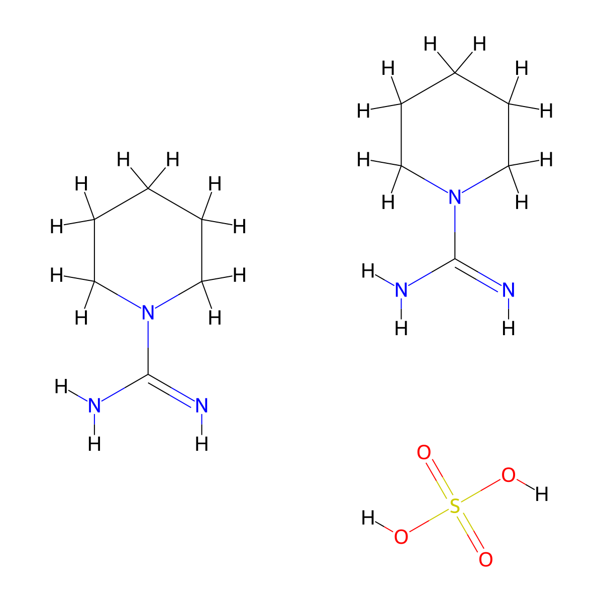 1-Piperidinecarboxamidine, hemisulfate molecular structure, CAS 17238-53-8