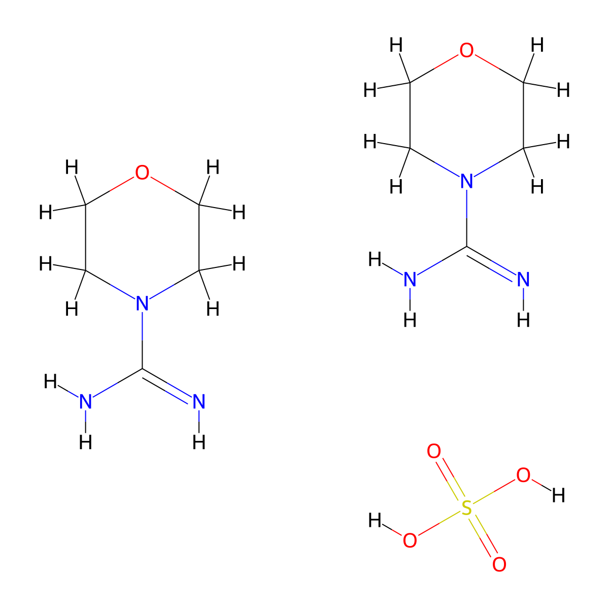 4-Morpholinecarboximidamide, sulfate (2:1) molecular structure, CAS 17238-55-0