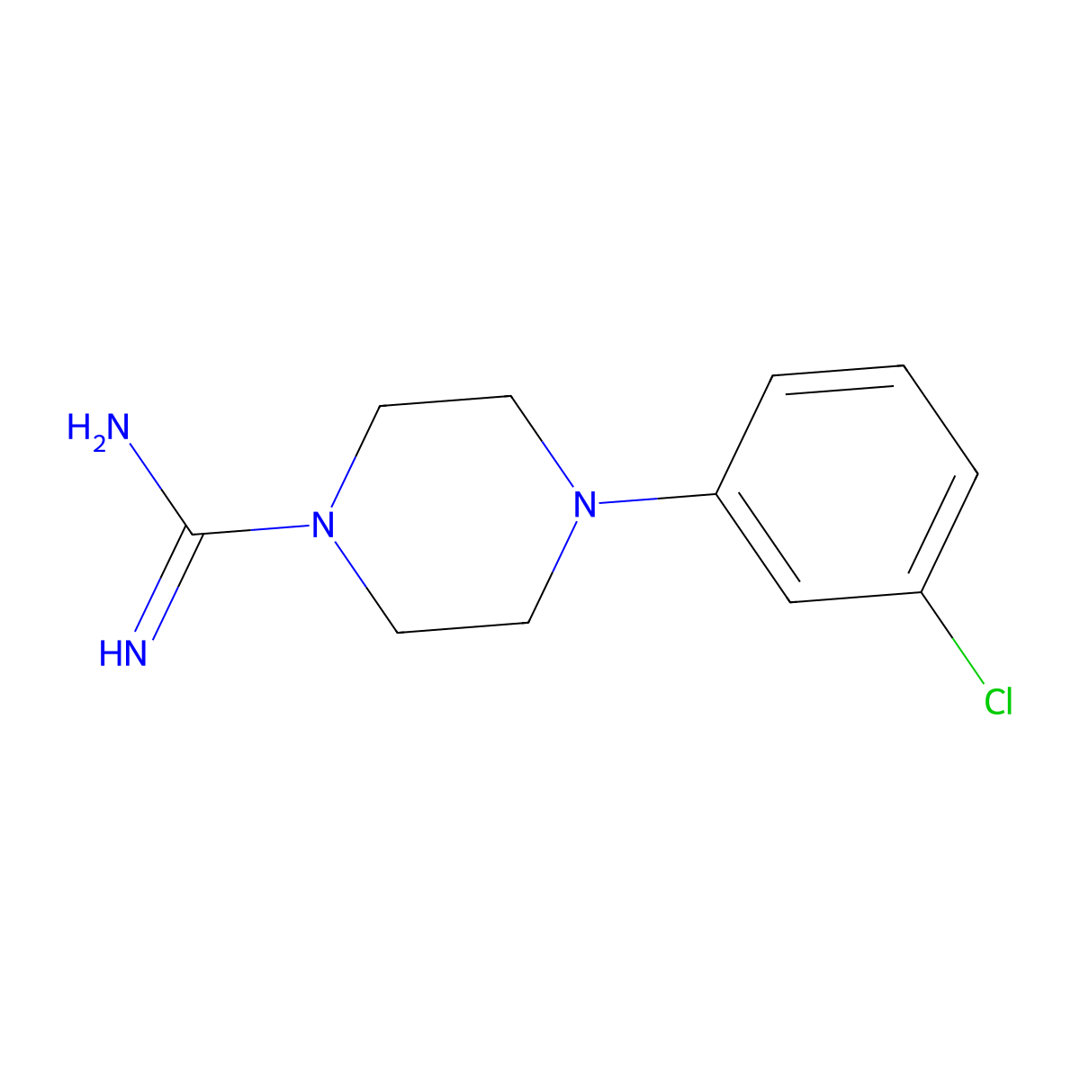 4-(3-Chlorophenyl)piperazine-1-carboximidamide molecular structure, CAS 17238-59-4