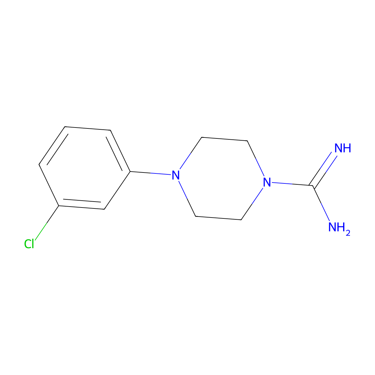 4-(3-Chlorophenyl)piperazine-1-carboximidamide molecular structure, CAS 17238-59-4