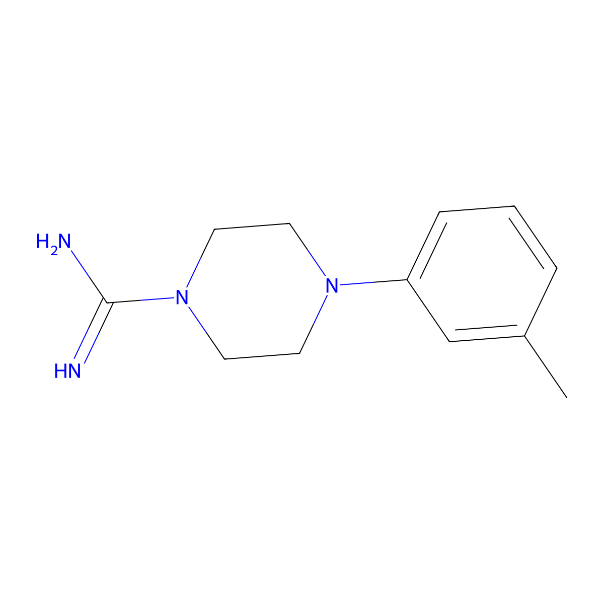 4-(3-Methylphenyl)piperazine-1-carboximidamide molecular structure, CAS 17238-62-9