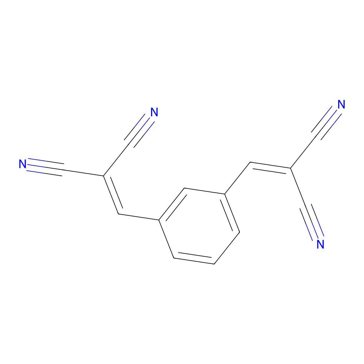 2,2'-(1,3-Phenylenedimethylidyne)bis(propanedinitrile) molecular structure, CAS 17239-70-2