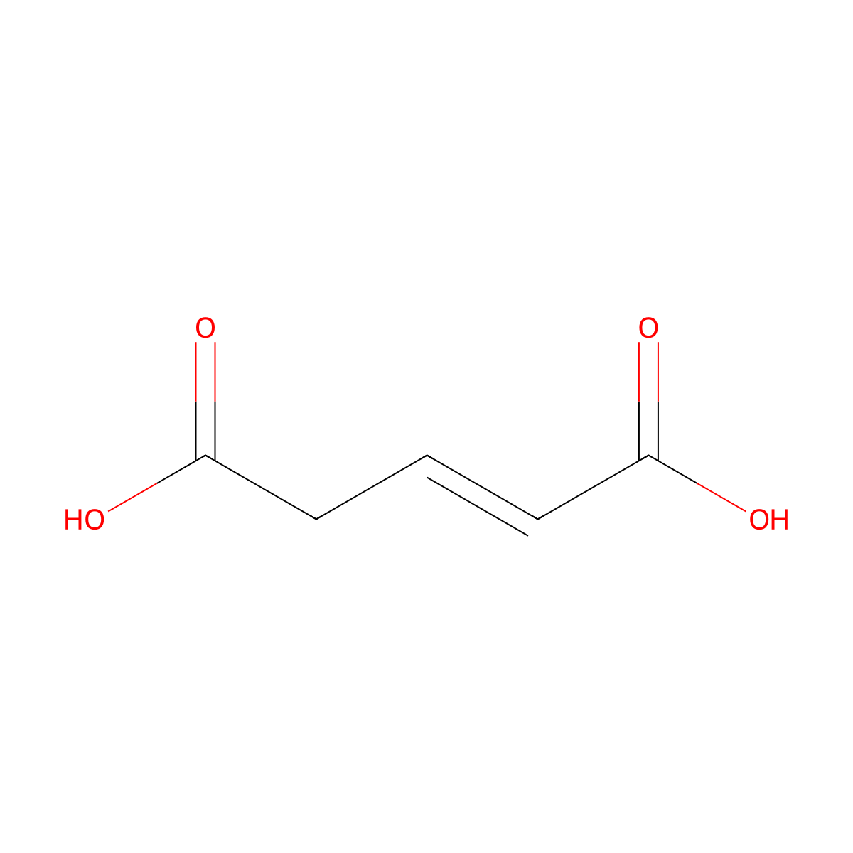 Glutaconic acid molecular structure, CAS 1724-02-3