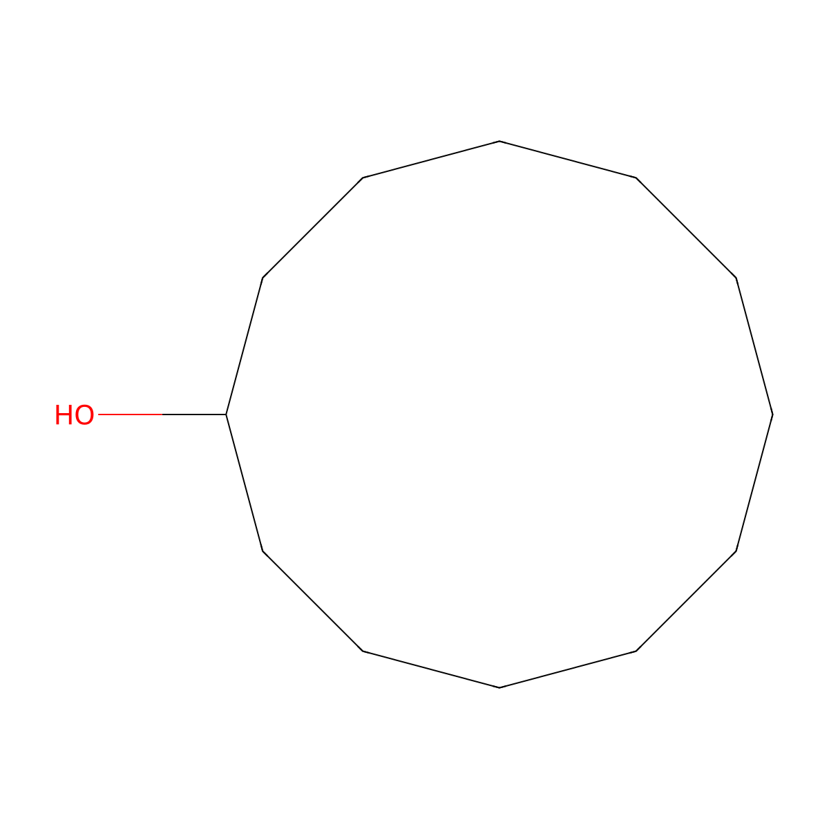 Cyclododecanol molecular structure, CAS 1724-39-6