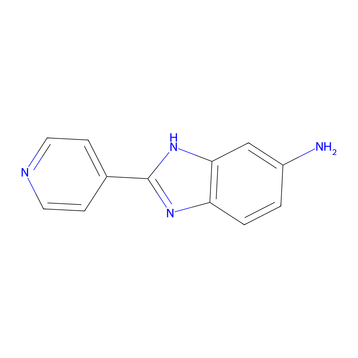 2-(pyridin-4-yl)-1H-1,3-benzodiazol-5-amine molecular structure, CAS 1724-67-0