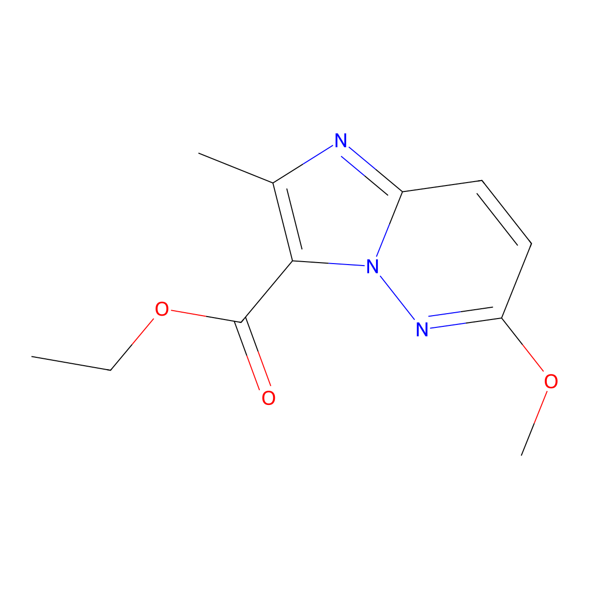 Ethyl 6-methoxy-2-methylimidazo[1,2-b]pyridazine-3-carboxylate molecular structure, CAS 17240-37-8