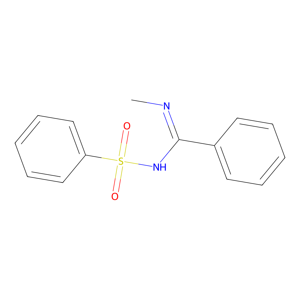 N-(benzenesulfonyl)-N'-methylbenzenecarboximidamide molecular structure, CAS 17240-75-4