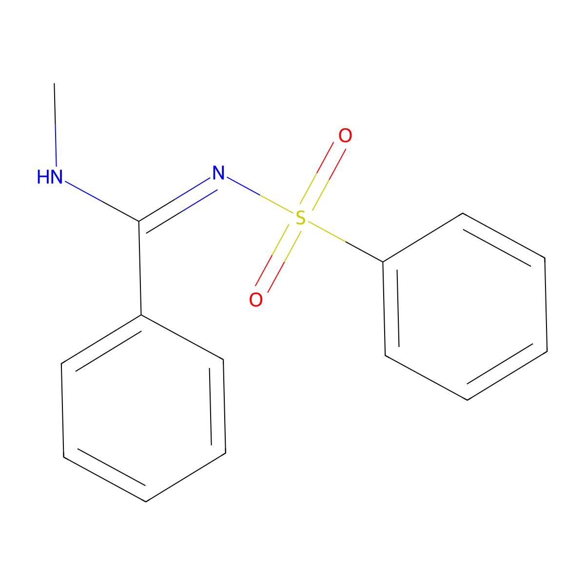 N-(benzenesulfonyl)-N'-methylbenzenecarboximidamide molecular structure, CAS 17240-75-4