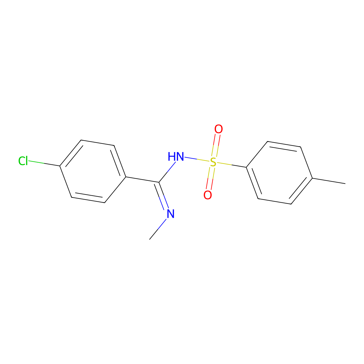(E)-4-chloro-N-methyl-N'-tosylbenzimidamide molecular structure, CAS 17240-82-3