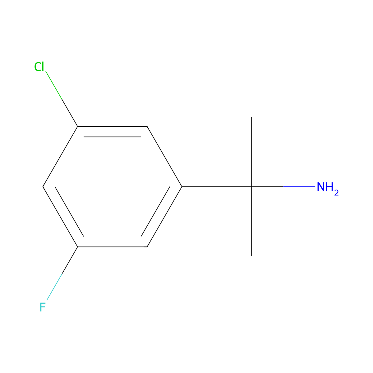 2-(3-Chloro-5-fluorophenyl)propan-2-amine molecular structure, CAS 172402-74-3