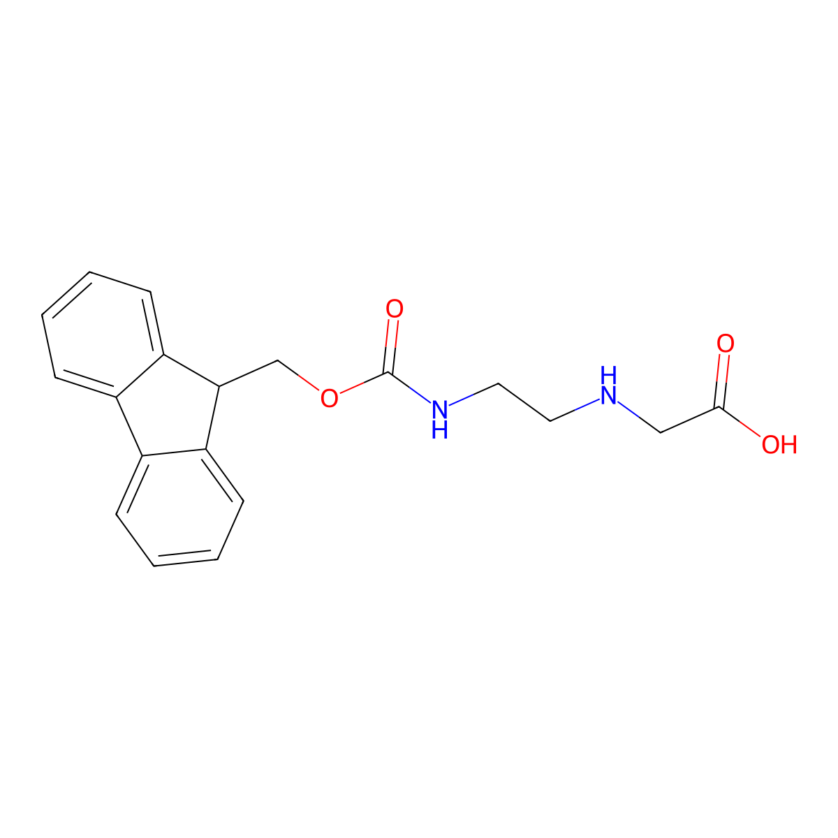 2-((2-((((9H-Fluoren-9-yl)methoxy)carbonyl)amino)ethyl)amino)acetic acid molecular structure, CAS 172405-45-7