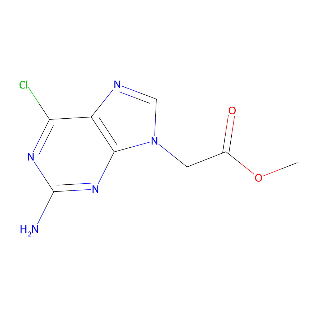 methyl 2-(2-amino-6-chloro-9H-purin-9-yl)acetate molecular structure, CAS 172405-46-8