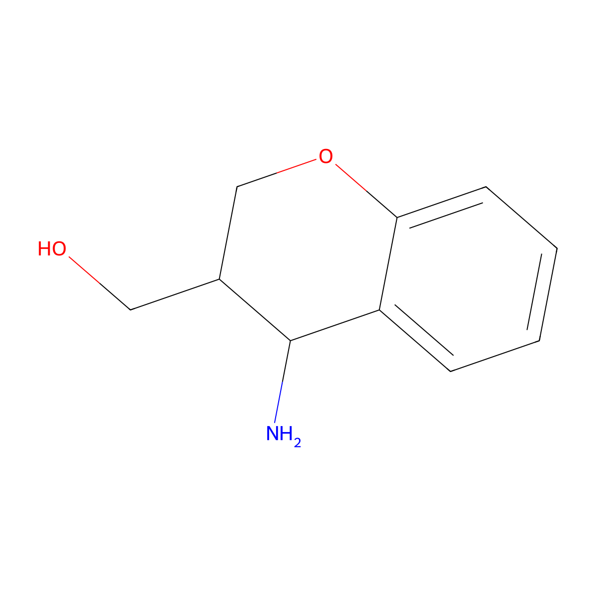 4beta-Amino-3,4-dihydro-2H-1-benzopyran-3beta-methanol molecular structure, CAS 172419-79-3