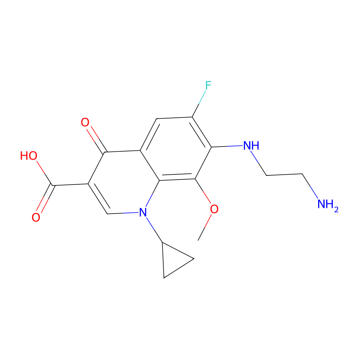 Despropylene Gatifloxacin molecular structure, CAS 172426-86-7