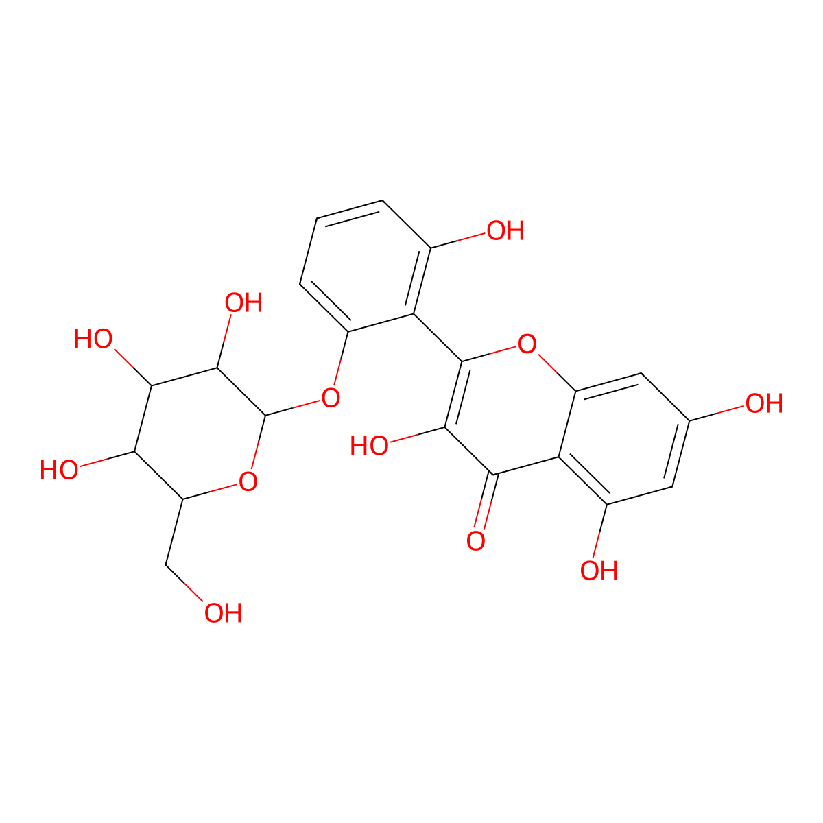 2'-(beta-D-Glucopyranosyloxy)-3,5,6',7-tetrahydroxyflavone molecular structure, CAS 172428-47-6
