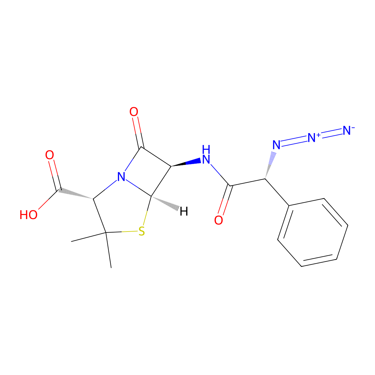 Azidocillin molecular structure, CAS 17243-38-8