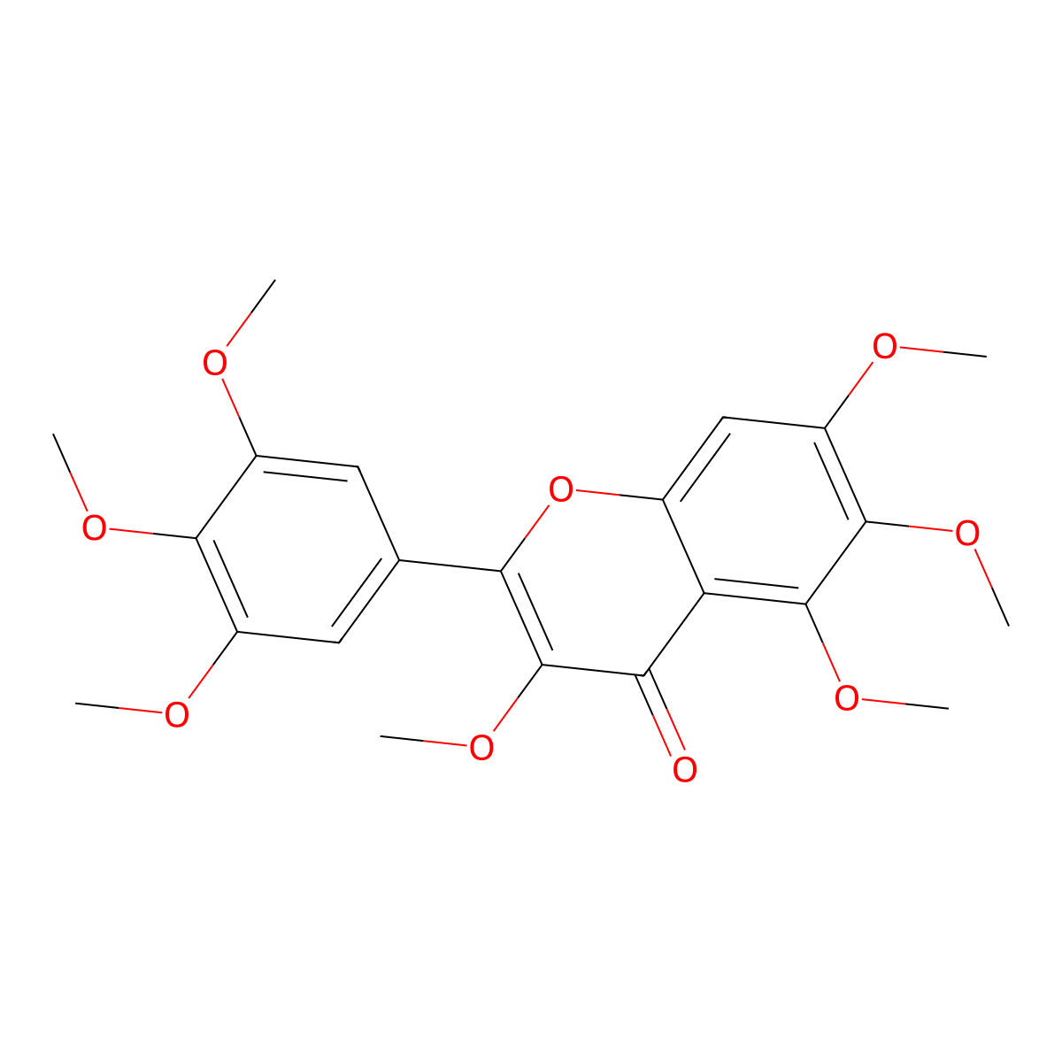 3,5,6,7,3',4',5'-Heptamethoxyflavone molecular structure, CAS 17245-30-6