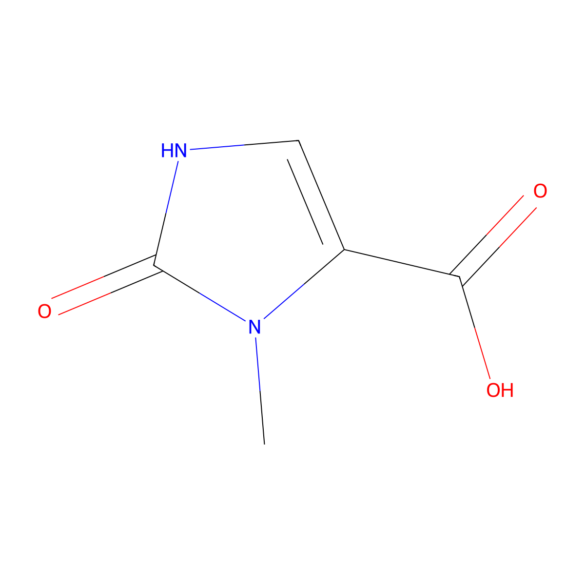 3-methyl-2-oxo-2,3-dihydro-1H-imidazole-4-carboxylic acid molecular structure, CAS 17245-60-2