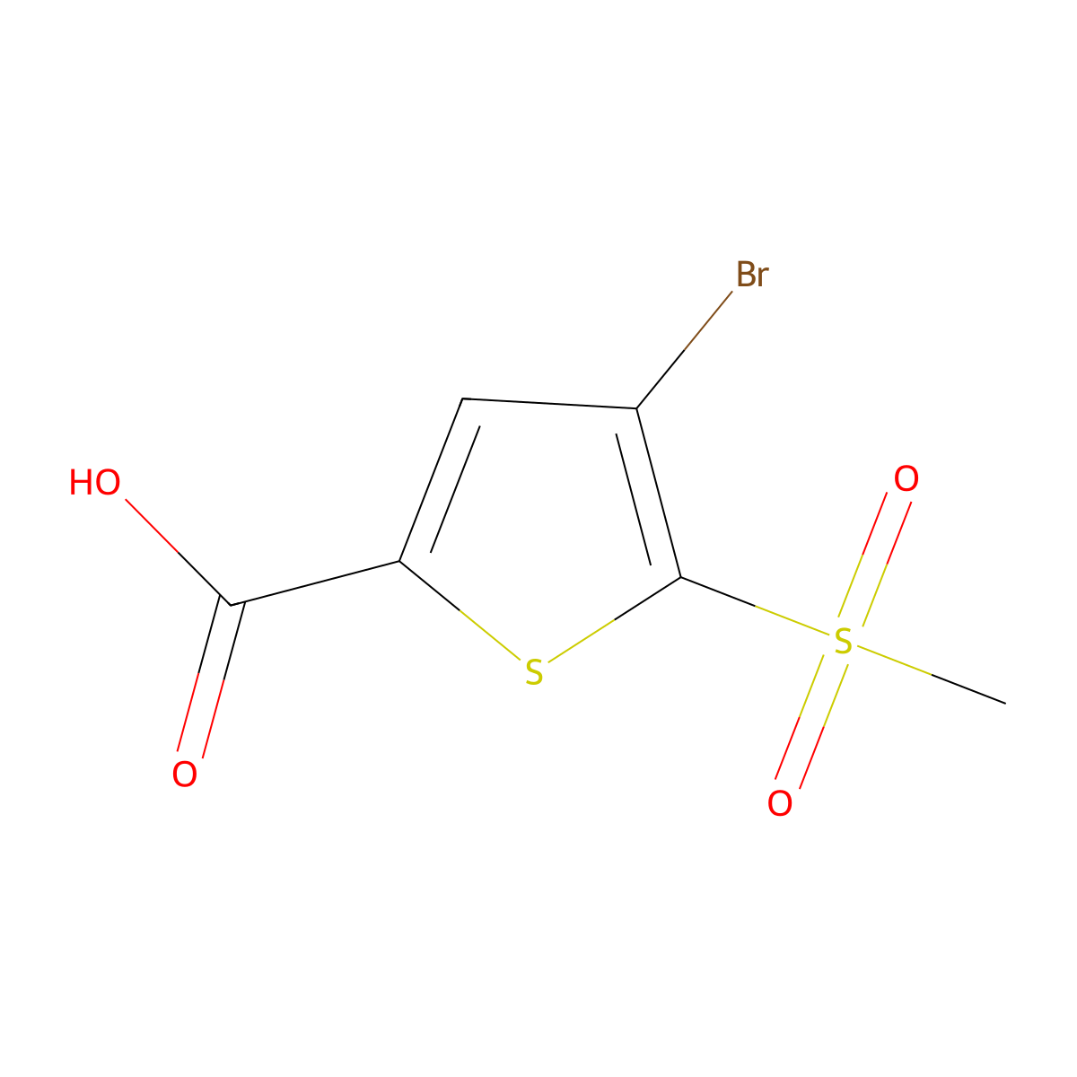 4-Bromo-5-methanesulfonylthiophene-2-carboxylic acid molecular structure, CAS 172461-97-1