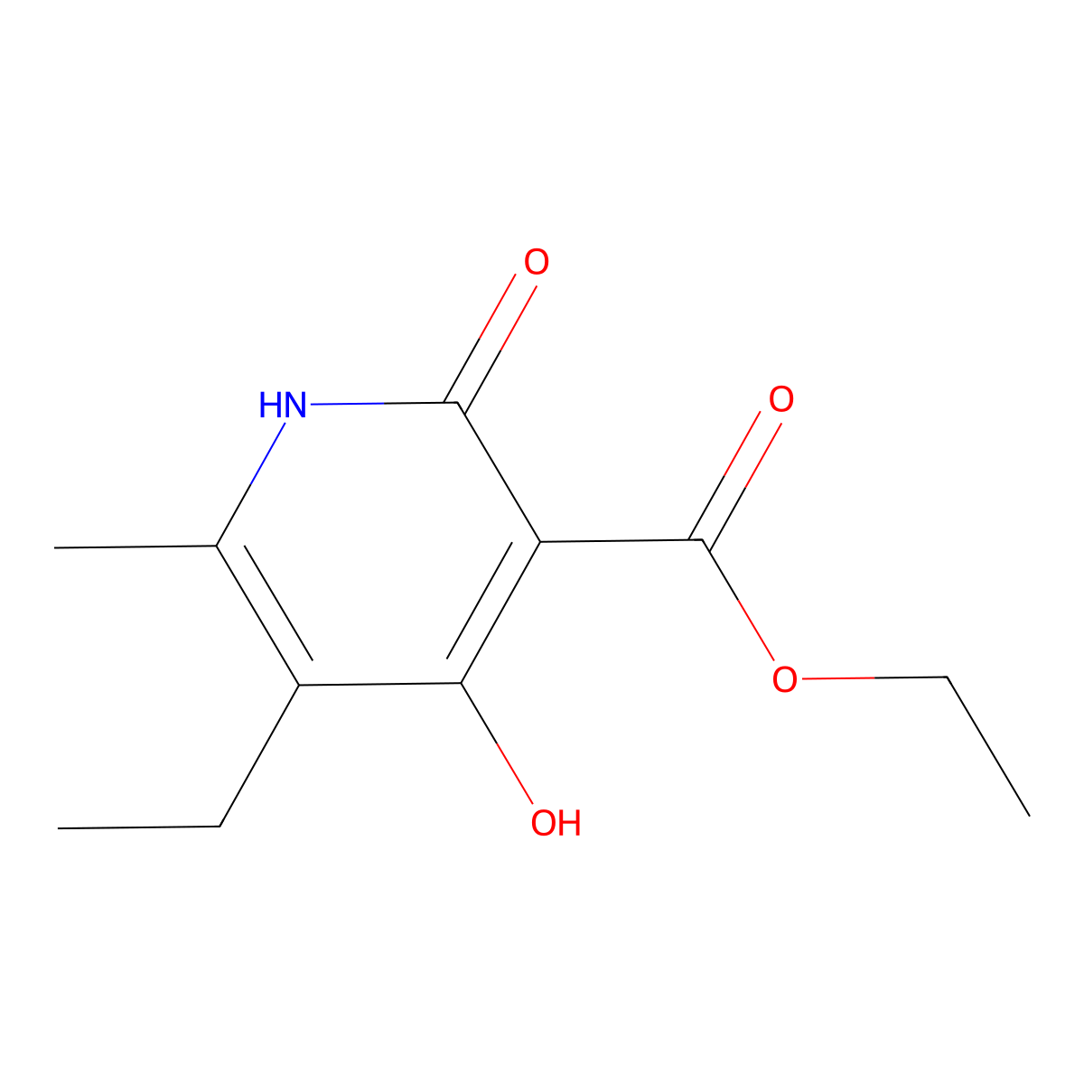 Ethyl 5-ethyl-4-hydroxy-6-methyl-2-oxo-1,2-dihydropyridine-3-carboxylate molecular structure, CAS 172470-04-1