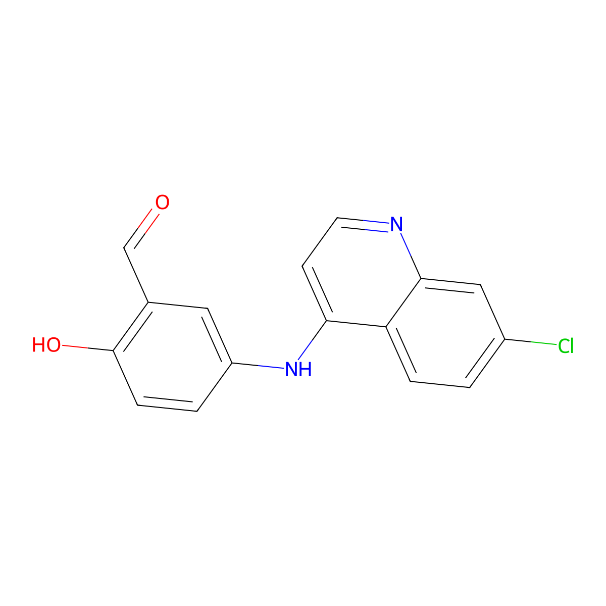 5-[(7-Chloro-4-quinolinyl)amino]-2-hydroxybenzaldehyde molecular structure, CAS 172476-18-5