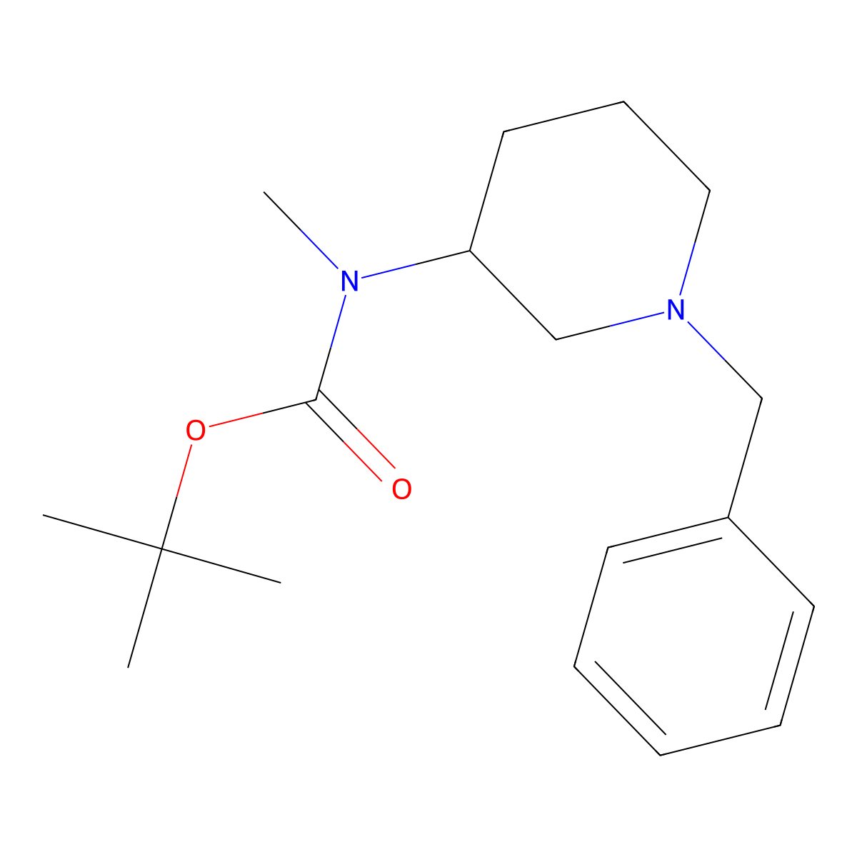 Tert-butyl (1-benzylpiperidin-3-yl)(methyl)carbamate molecular structure, CAS 172477-99-5