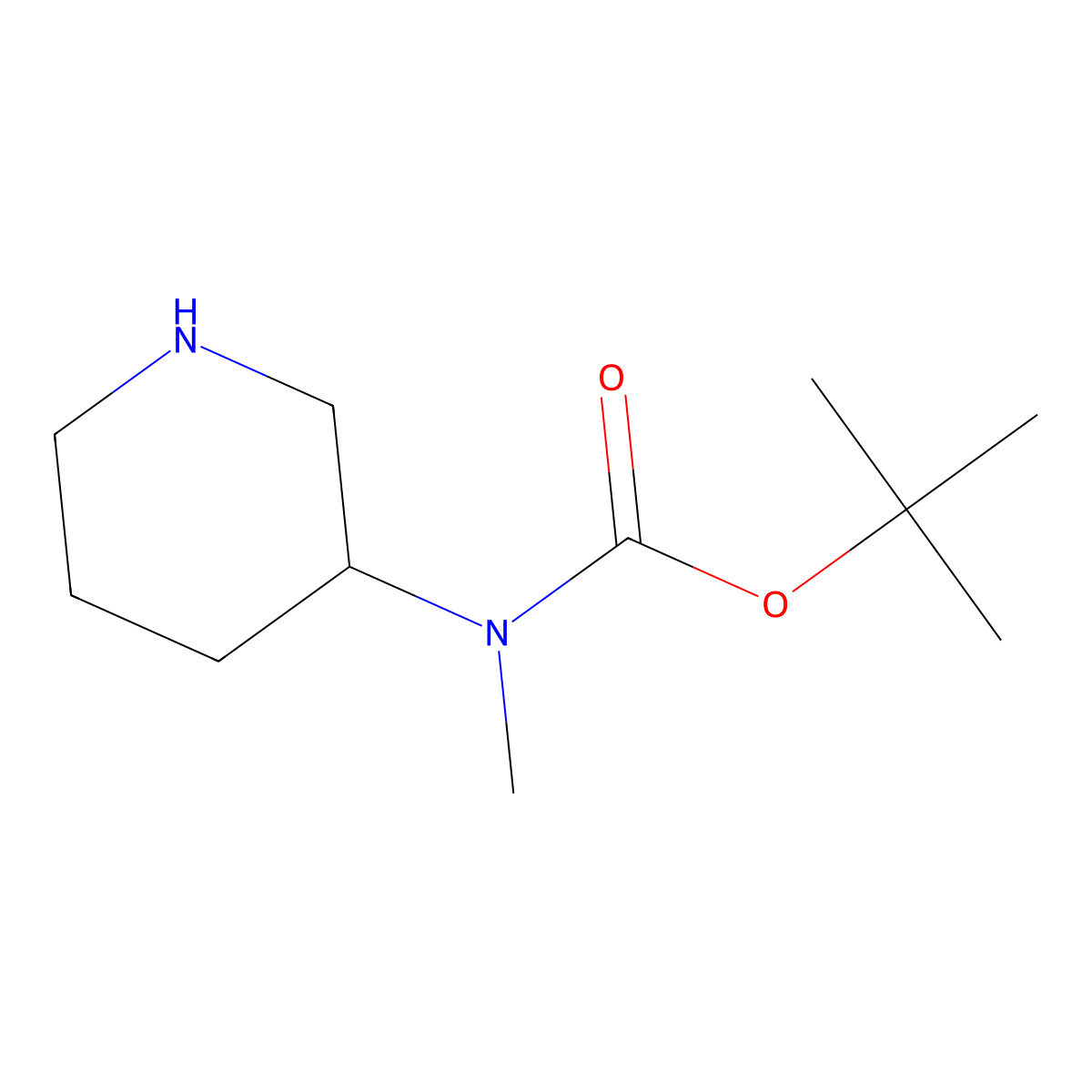tert-butyl N-methyl-N-(piperidin-3-yl)carbamate molecular structure, CAS 172478-01-2