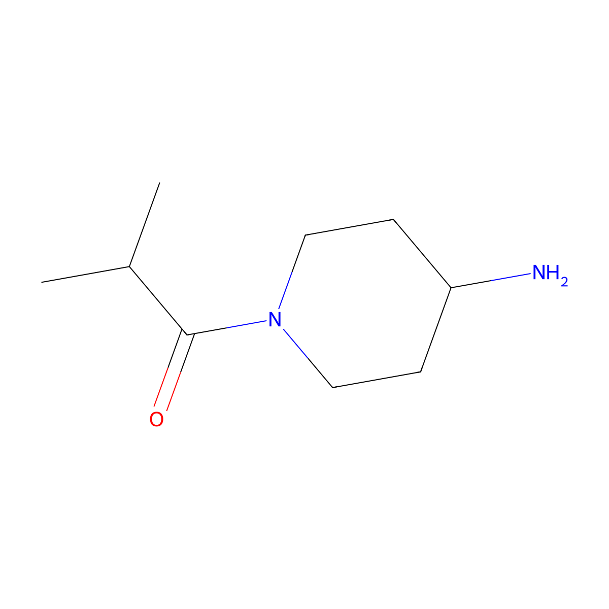 1-(4-Aminopiperidin-1-yl)-2-methylpropan-1-one molecular structure, CAS 172478-05-6