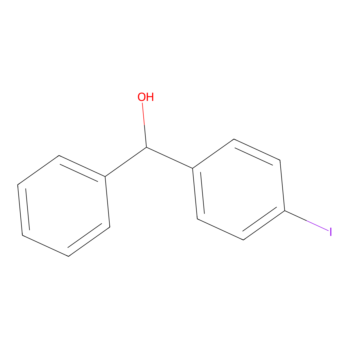 (4-Iodophenyl)(phenyl)methanol molecular structure, CAS 172483-72-6