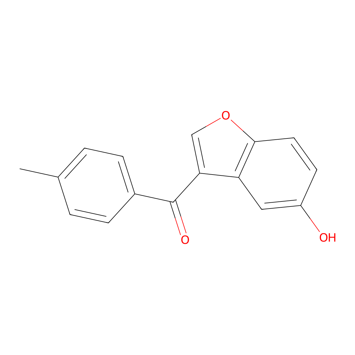 (5-Hydroxy-1-benzofuran-3-yl)-(4-methylphenyl)methanone molecular structure, CAS 17249-63-7