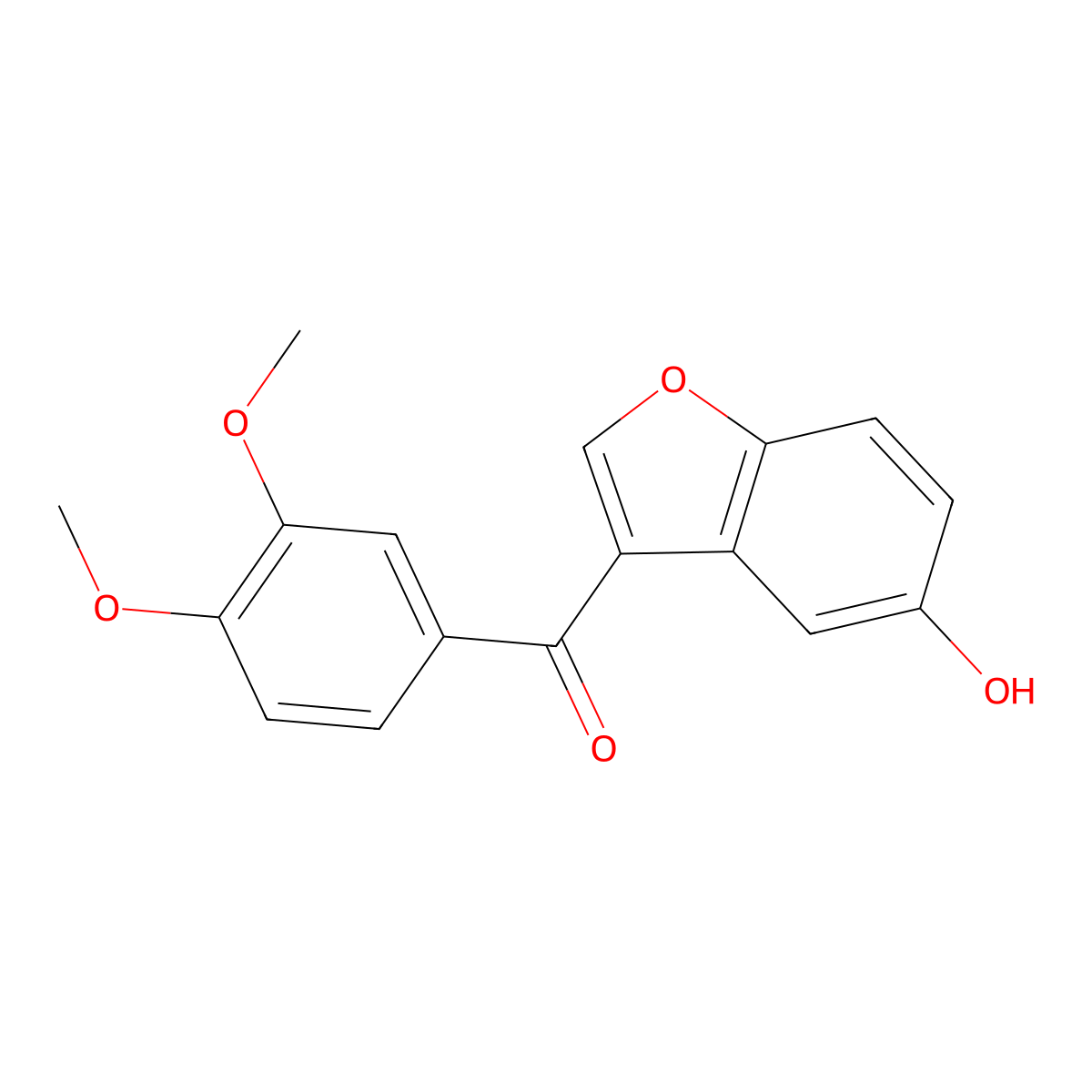 (3,4-Dimethoxyphenyl)(5-hydroxybenzofuran-3-yl)methanone molecular structure, CAS 17249-66-0