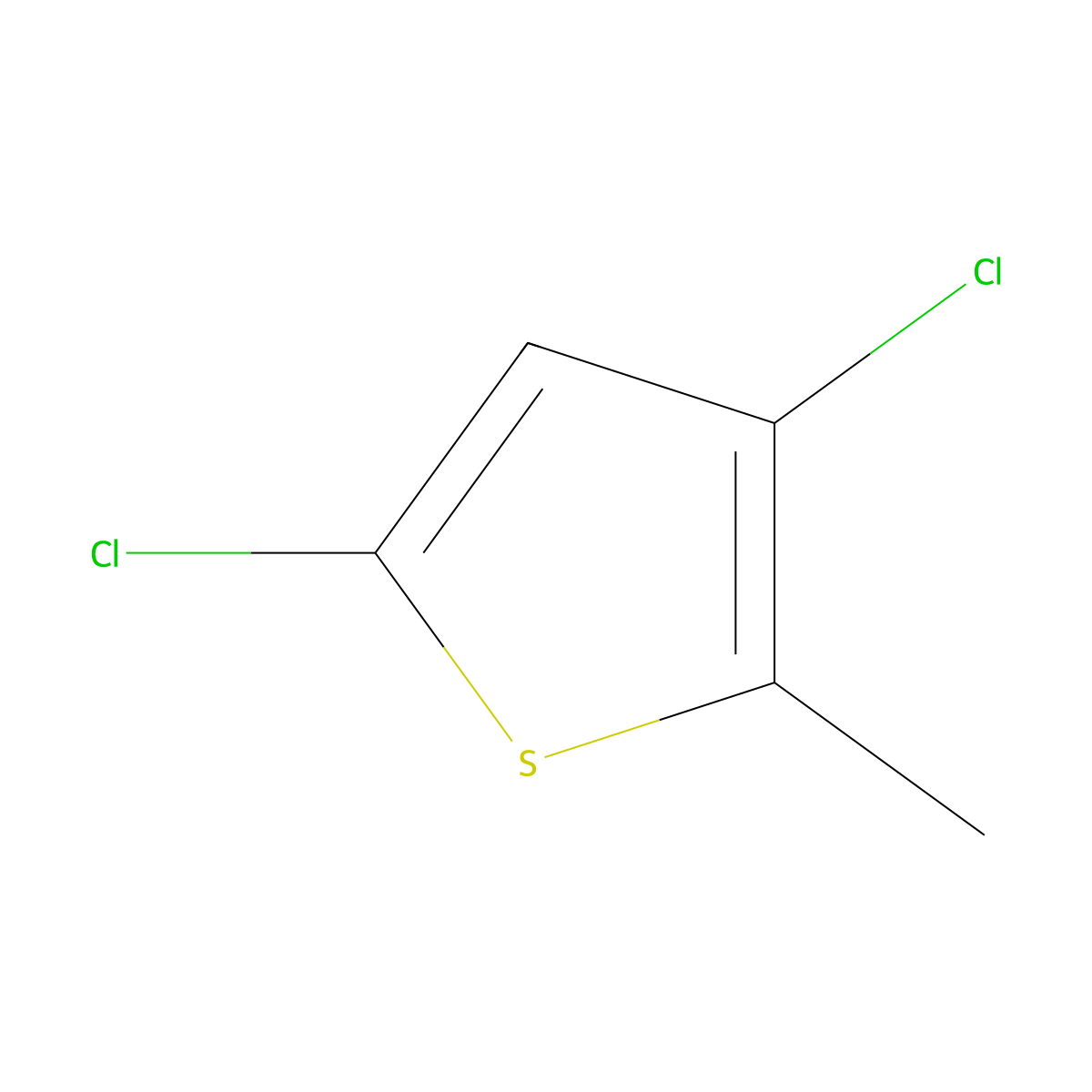 3,5-Dichloro-2-methylthiophene molecular structure, CAS 17249-84-2