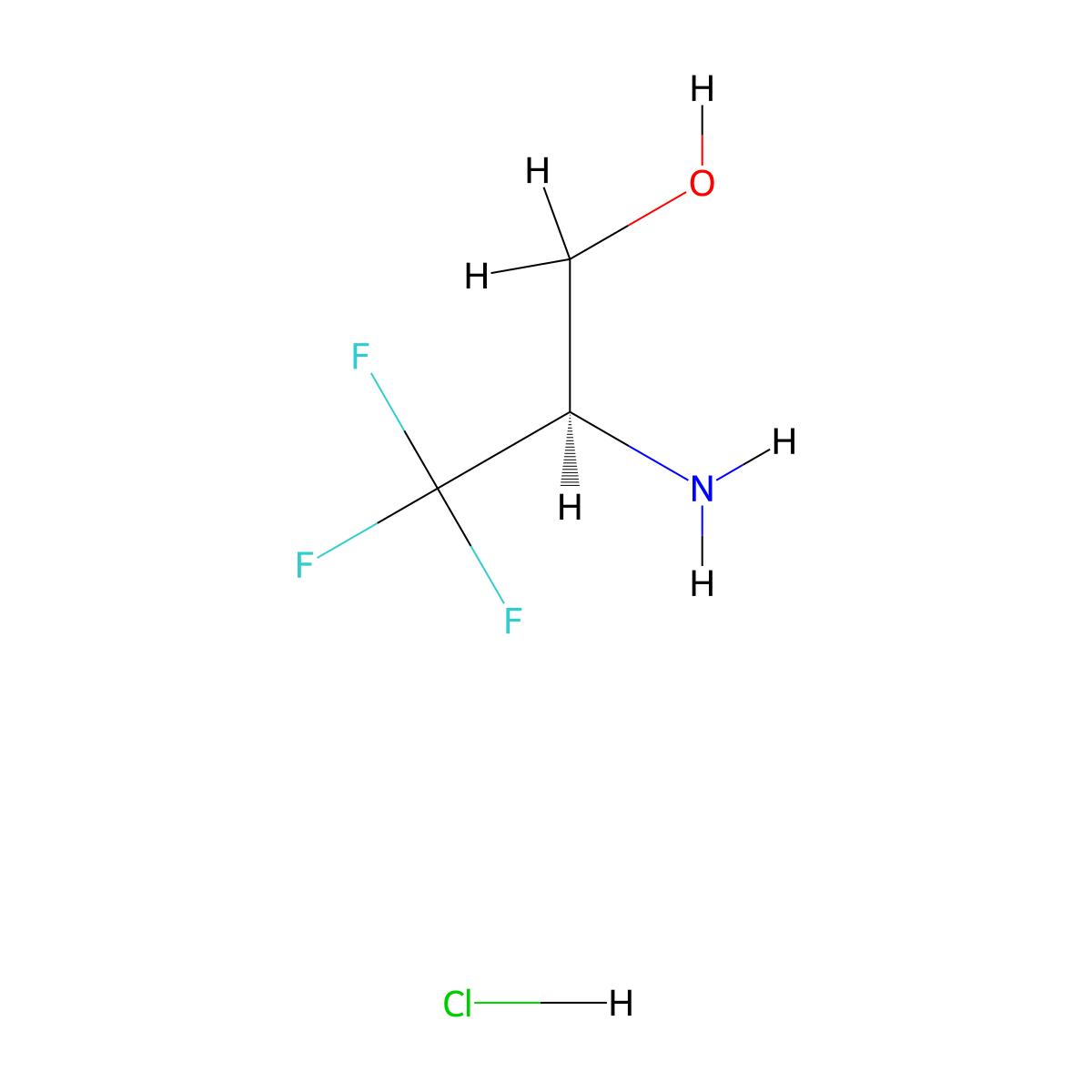 (2R)-2-amino-3,3,3-trifluoropropan-1-ol hydrochloride molecular structure, CAS 172490-05-0