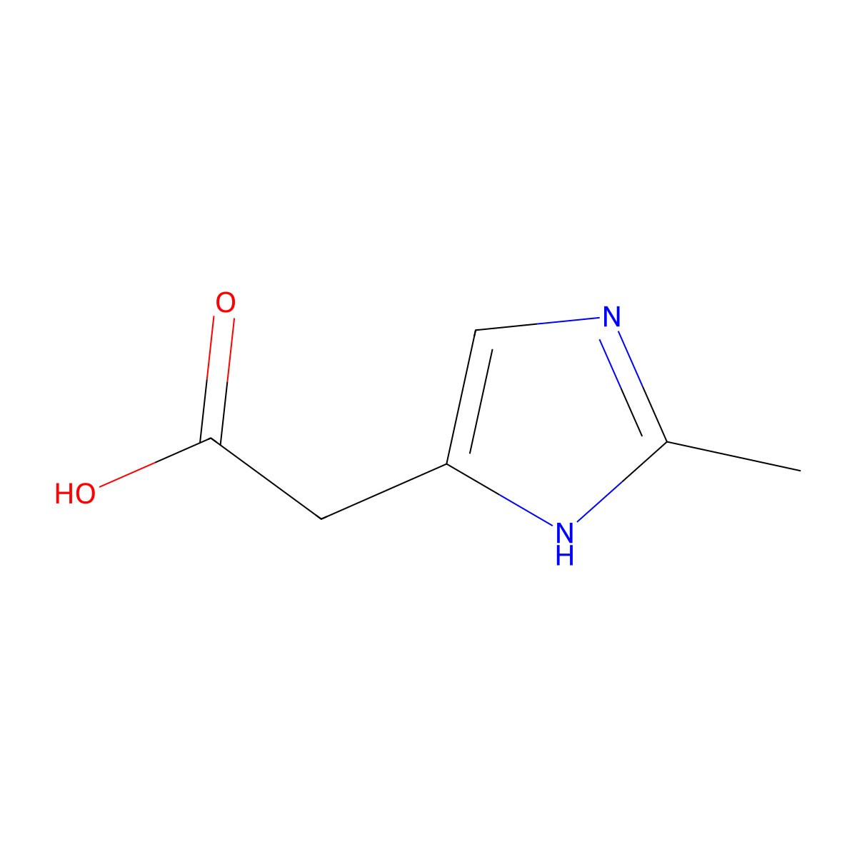 2-(2-methyl-1H-imidazol-5-yl)acetic acid molecular structure, CAS 172499-34-2