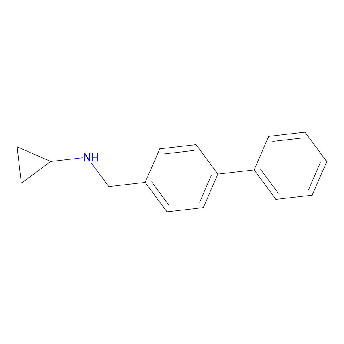 N-[(4-phenylphenyl)methyl]cyclopropanamine molecular structure, CAS 172511-29-4