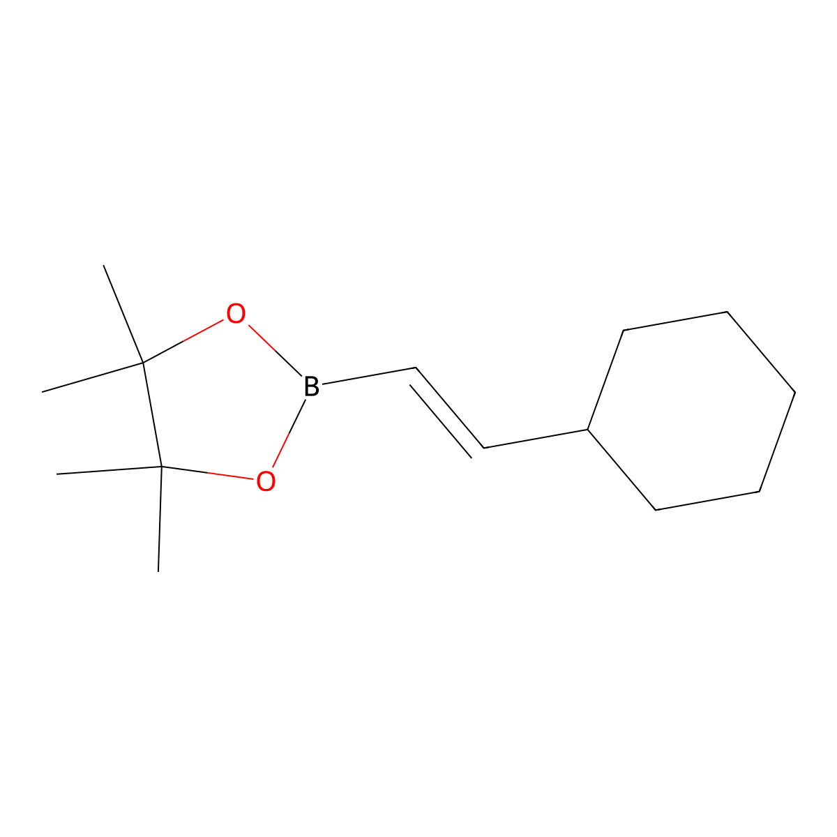 (E)-2-(2-cyclohexylvinyl)-4,4,5,5-tetramethyl-1,3,2-dioxaborolane molecular structure, CAS 172512-85-5