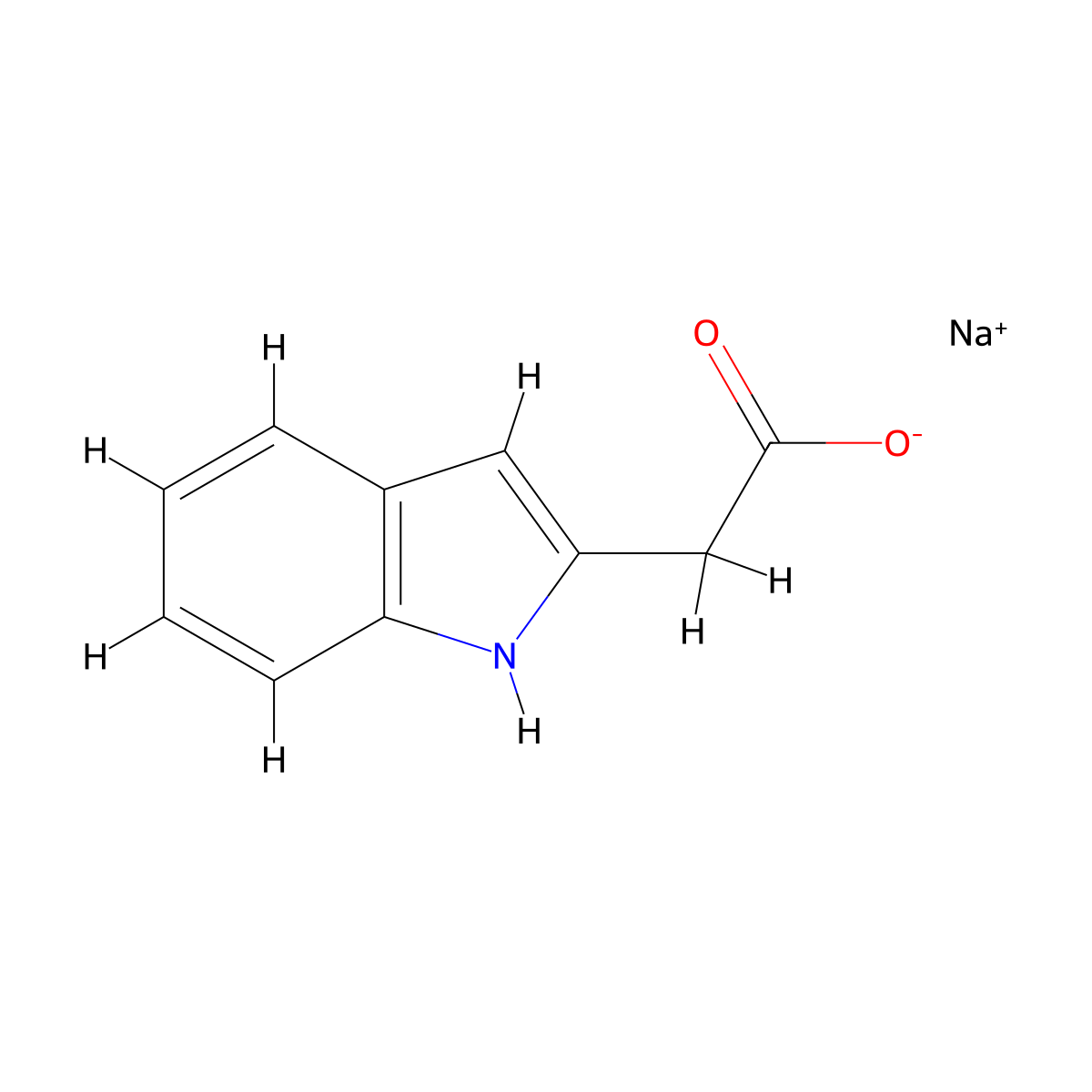 Sodium 1H-indol-2-ylacetate molecular structure, CAS 172513-77-8