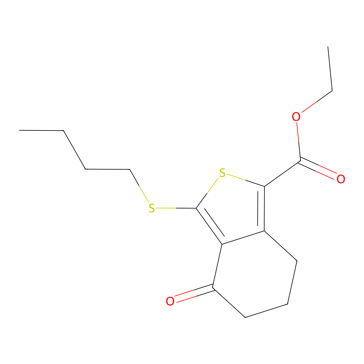 Ethyl 3-(Butylthio)-4-oxo-4,5,6,7-tetrahydrobenzo[c]thiophene-1-carboxylate molecular structure, CAS 172516-33-5