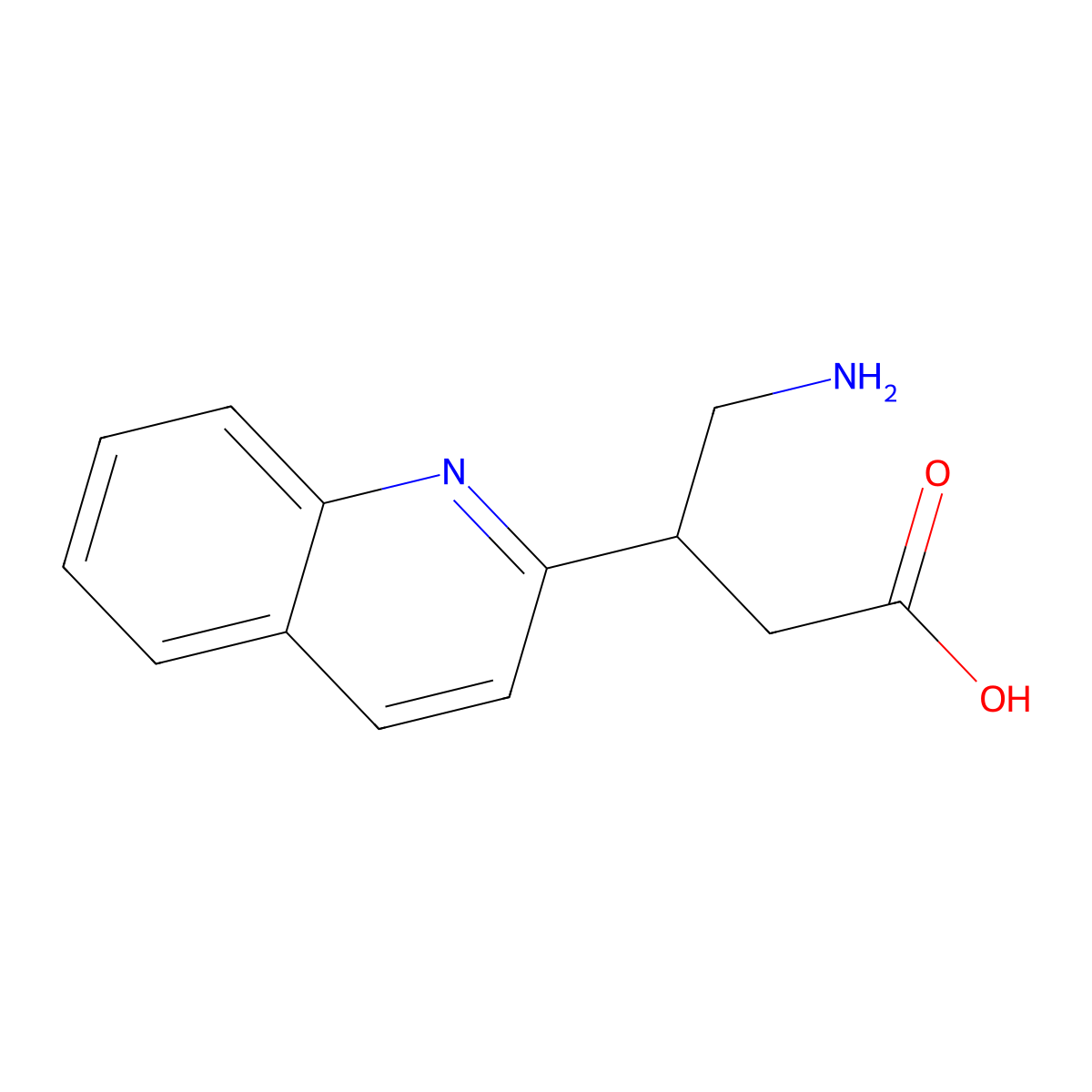 4-Amino-3-(quinolin-2-yl)butanoic acid molecular structure, CAS 172516-51-7
