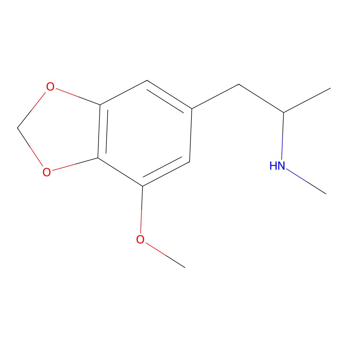 7-Methoxy-N,alpha-dimethyl-1,3-benzodioxole-5-ethanamine molecular structure, CAS 172518-52-4
