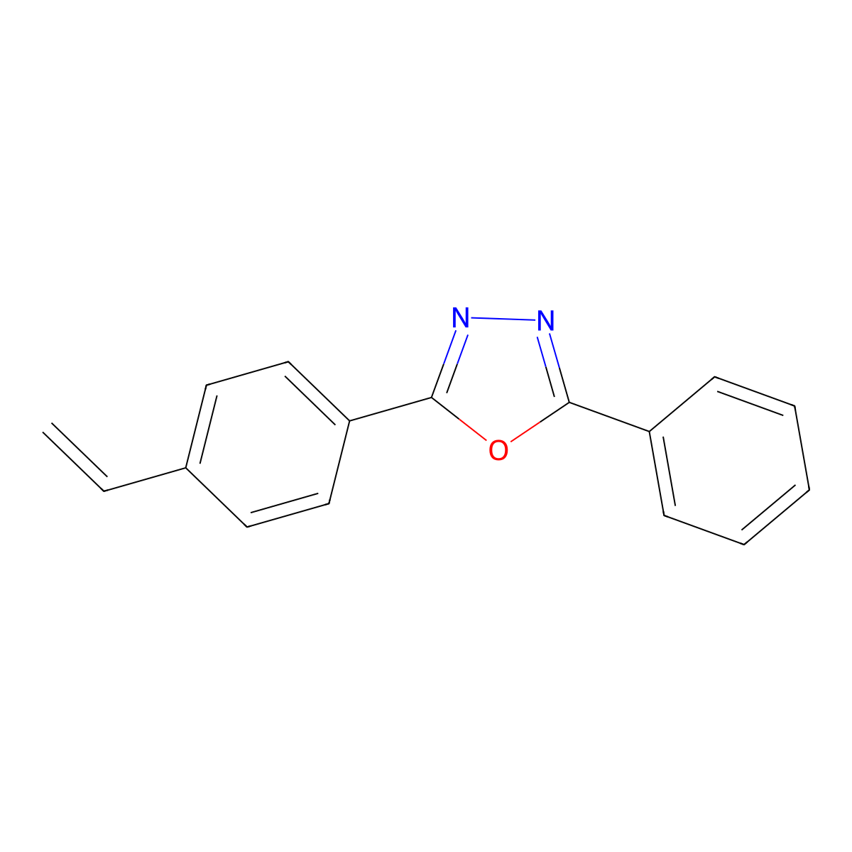 2-(4-Ethenylphenyl)-5-phenyl-1,3,4-oxadiazole molecular structure, CAS 17252-75-4