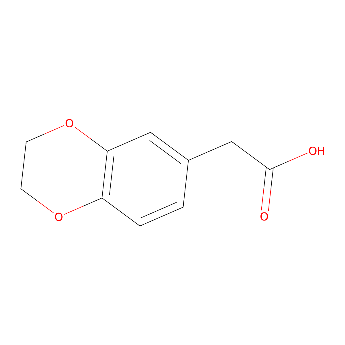 1,4-Benzodioxan-6-ylacetic acid molecular structure, CAS 17253-11-1
