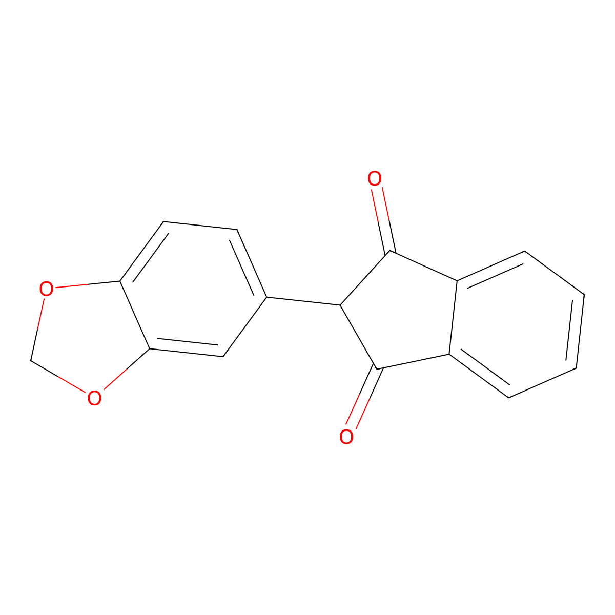 2-(1,3-Benzodioxol-5-yl)indene-1,3-dione molecular structure, CAS 17253-14-4