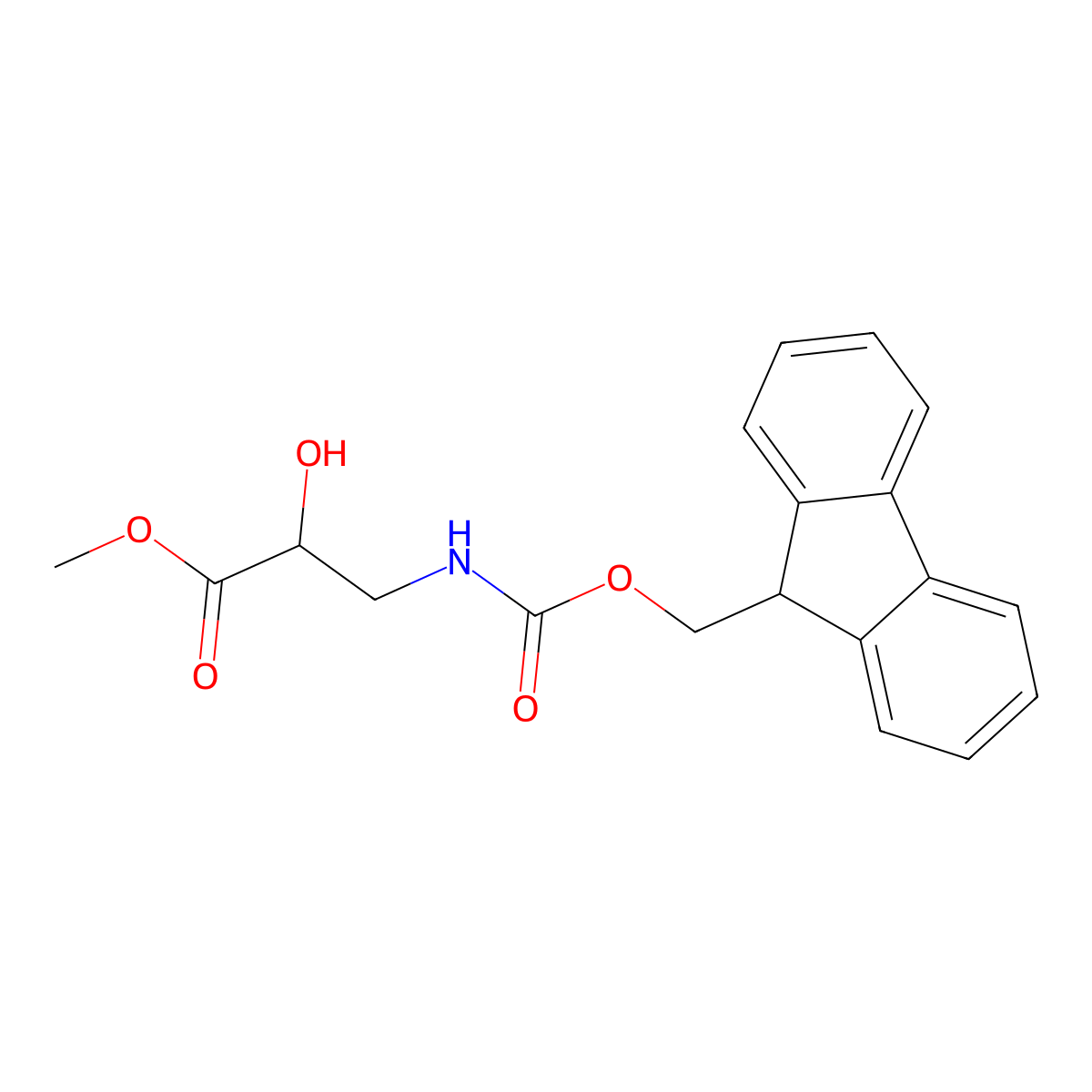 methyl (2S)-3-({[(9H-fluoren-9-yl)methoxy]carbonyl}amino)-2-hydroxypropanoate molecular structure, CAS 172540-31-7