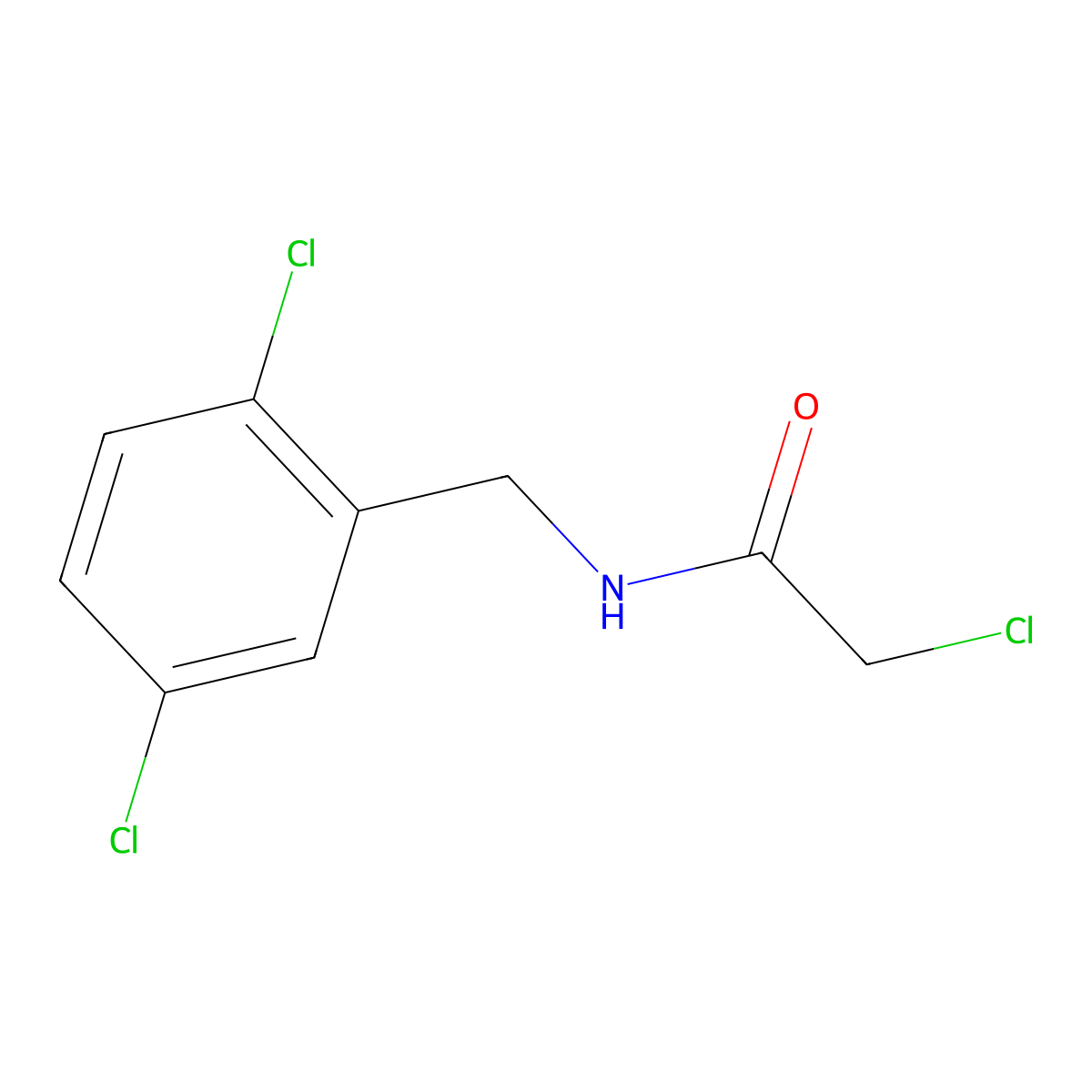 2-Chloro-N-(2,5-dichloro-benzyl)-acetamide molecular structure, CAS 172547-67-0